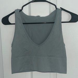 Blue / grey v neck tank top